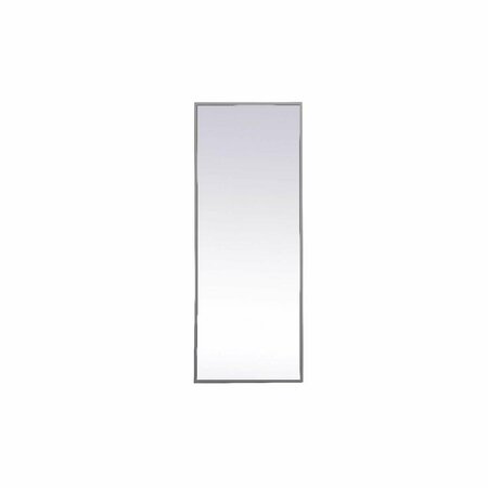 ELEGANT DECOR 14 x 36 in. Metal Frame Rectangle Mirror, Grey MR41436GR